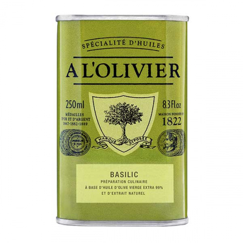 Huile d'olive au basilic