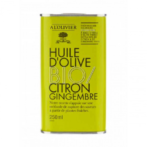 Huile d'olive aromatisée au citron gigembre